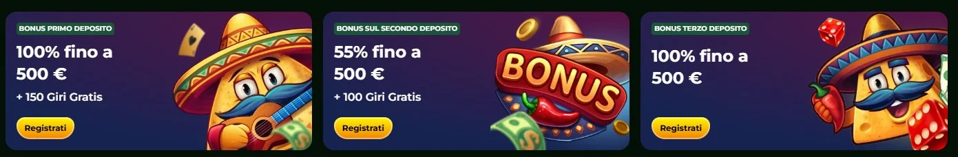 Bonus e promozioni Casinacho Casino
